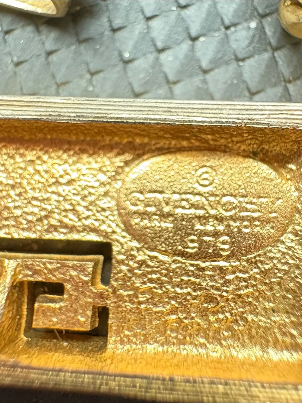 Givenchy Gold-Tone Triple Chain Bracelet with Greek Key Plate